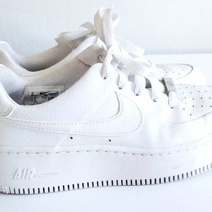 Nike Air Force 1 Sage Low Triple White Women's size 6 platform lace up sneaker
